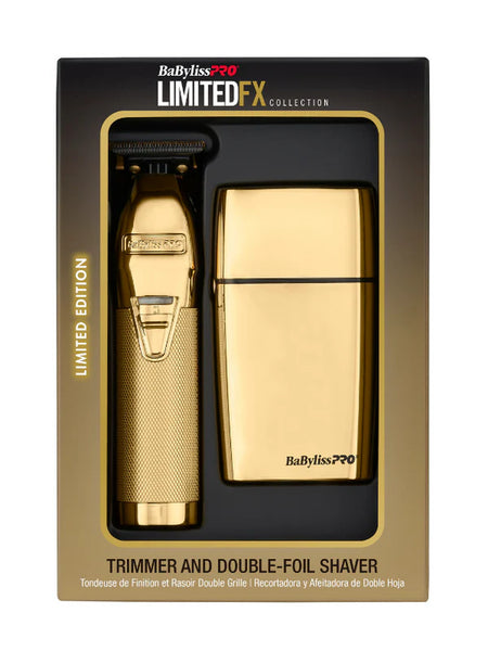 BaBylissPRO LimitedFX Collection Trimmer and Double-Foil Shaver Gold
