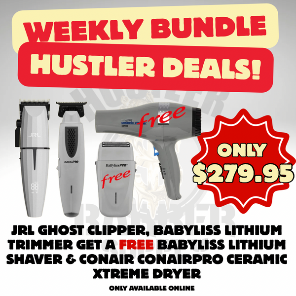 HUSTLER DEALS! Ghost Clipper+ Babyliss Lithium Trimmer +Babyliss Lithium Shaver + Conair Hair Dryer.