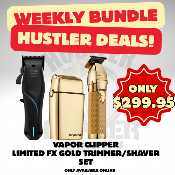 HUSTLER DEALS! Wahl Vapor Clipper + Babyliss Limitedfx Trimmer Shaver Set Gold