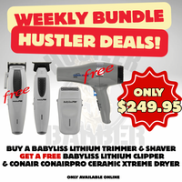 HUSTLER DEALS! Babyliss Lithium Clipper + Babyliss Lithium Trimmer + Babyliss Lithium Shaver + Conair Ceramic Xtreme Dryer