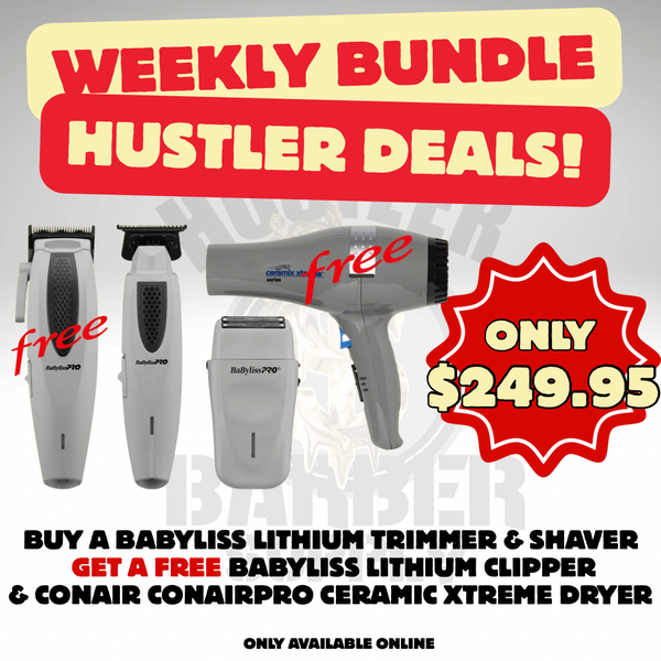 HUSTLER DEALS! Babyliss Lithium Clipper + Babyliss Lithium Trimmer + Babyliss Lithium Shaver + Conair Ceramic Xtreme Dryer