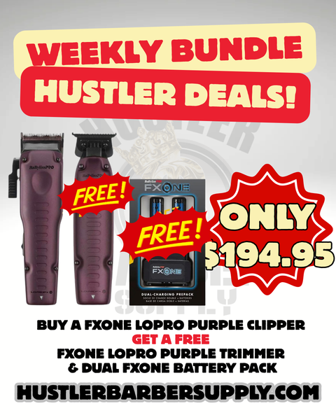 Babyliss FxOne Lo-Pro Purple Clipper + Babyliss FxOne Lo-Pro Trimmer + Babyliss FxOne Dual Battery Kit