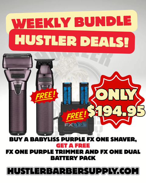 Babyliss FxOne Purple Shaver + Babyliss FxOne Purple Trimmer + Babyliss FxOne Dual Battery Kit